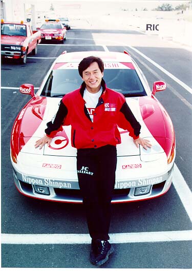 Jackie Chan with one of his race cars